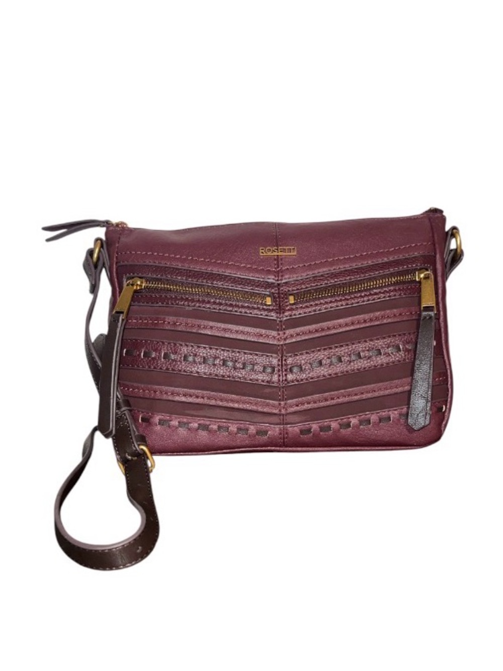 Rosetti Merlot Crossbody Bag Isabel with Brass gold burnished Accents NWT RTL 59